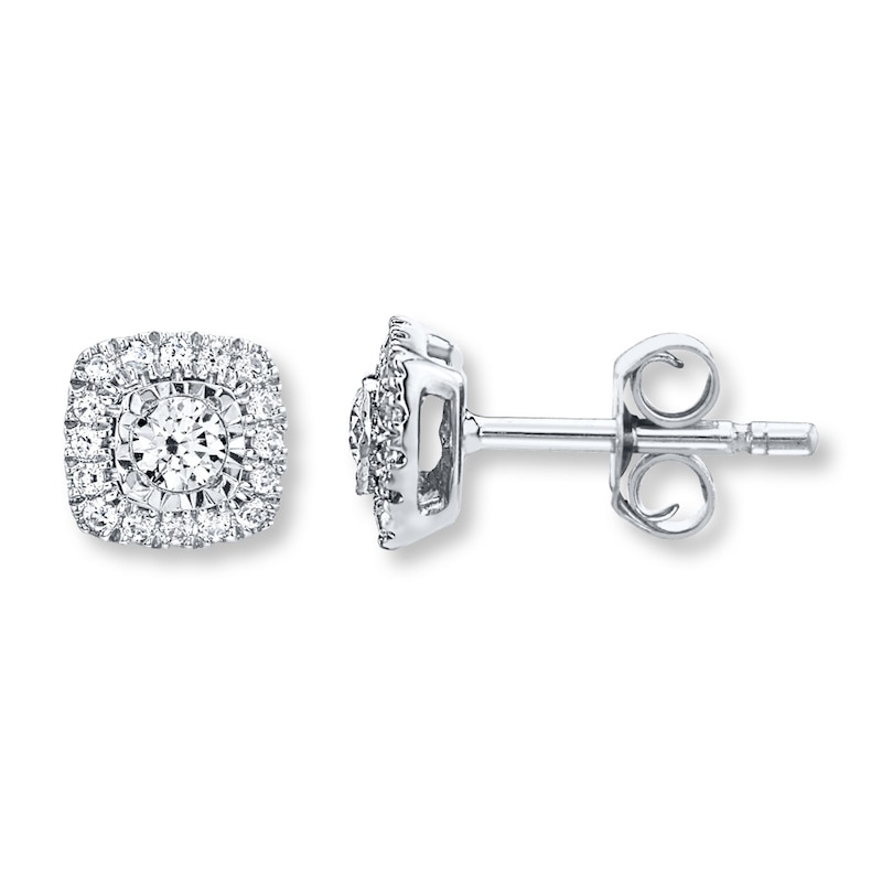 Diamond Earrings 1 4 Ct Tw Round Cut 10k White Gold Womens