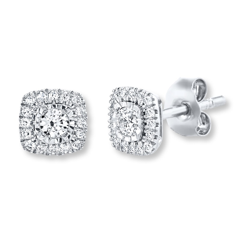 Diamond Earrings 1/4 ct tw Round-cut 10K White Gold