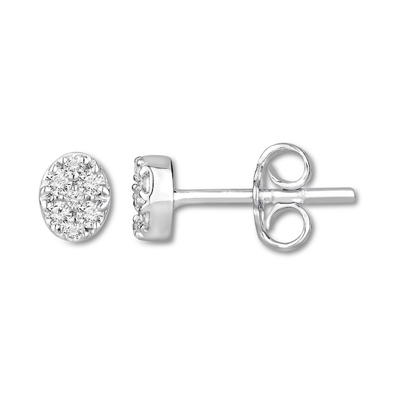 Diamond Earrings 1/5 ct tw Round-cut 10K White Gold