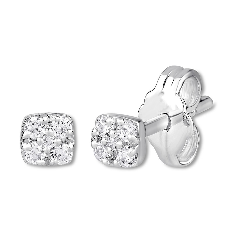 Diamond Earrings 1/5 ct tw Round-cut 10K White Gold