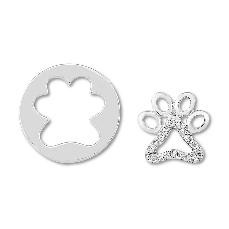 Diamond Mismatched Earrings 1/20 ct tw Round Sterling Silver