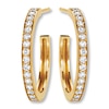 Thumbnail Image 1 of Diamond Hoop Earrings 1/2 ct tw Round-cut 10K Yellow Gold