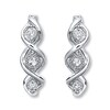 Thumbnail Image 1 of Diamond Hoop Earrings 1/10 ct tw Round-cut Sterling Silver