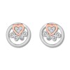 Thumbnail Image 2 of Diamond Paw Print Earrings 1/20 ct tw Sterling Silver & 10K Rose Gold