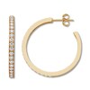 Thumbnail Image 1 of Diamond Hoop Earrings 1-1/2 ct tw Round-cut 14K Yellow Gold