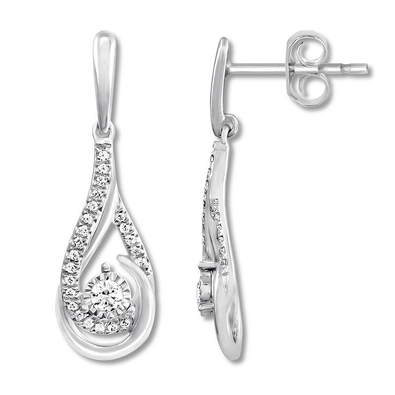 Diamond Earrings 1 4 Ct Tw Round Cut 10k White Gold Kay Diamond Earrings 1 4 Ct Tw Round Cut 10k White Gold Kay