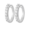 Thumbnail Image 3 of THE LEO Diamond Hoop Earrings 1-1/2 ct tw Round-cut 14K White Gold