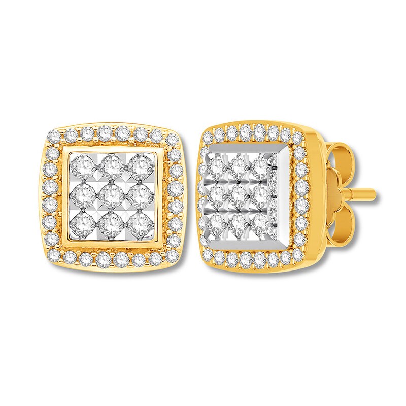 Diamond Earrings 1/2 ct tw Round-cut 10K Yellow Gold