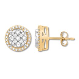 Diamond Stud Earrings 1/2 cttw 10K Two-Tone Gold