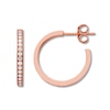 Thumbnail Image 1 of Diamond Hoop Earrings 1/2 ct tw Round-cut 10K Rose Gold