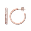 Thumbnail Image 1 of Diamond Hoop Earrings 1 ct tw Round-cut 14K Rose Gold