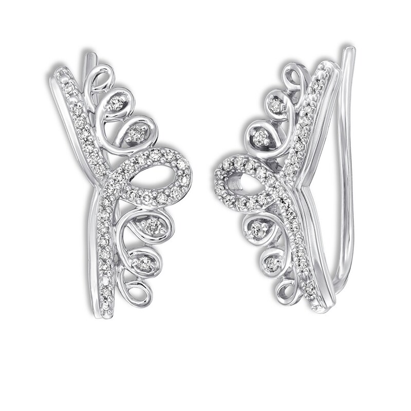 Emmy London Diamond Earring Climbers 1/5 ct tw Sterling Silver