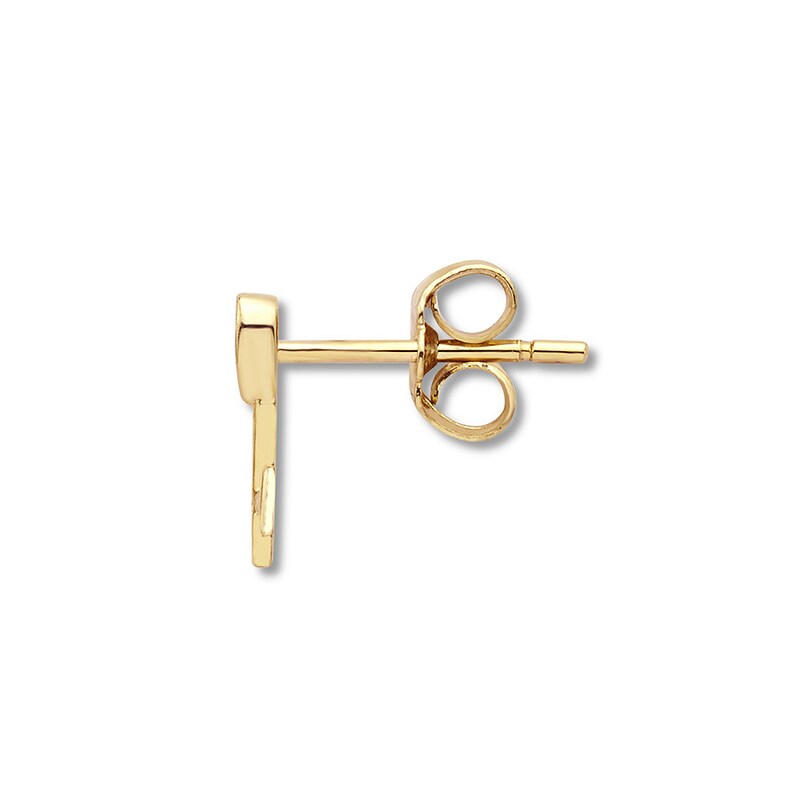 Main Image 2 of Key Single Earring Diamond Accents 10K Yellow Gold