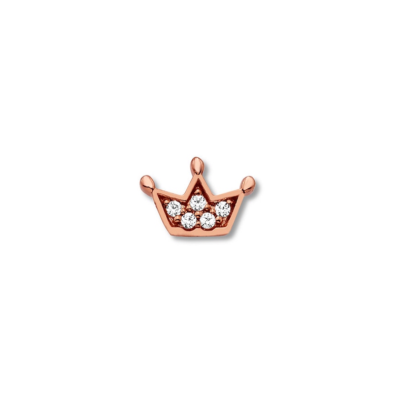 Main Image 1 of Crown Single Earring Diamond Accents 10K Rose Gold