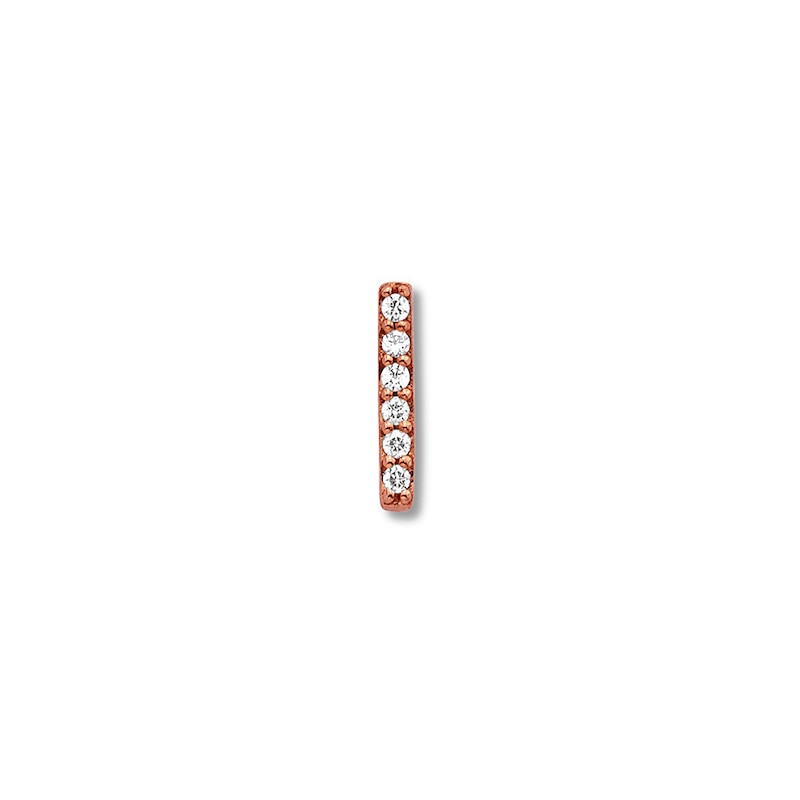 Bar Single Earring Diamond Accents 10K Rose Gold