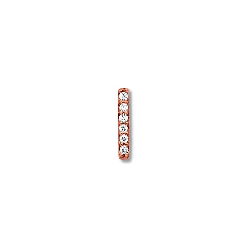 Main Image 1 of Bar Single Earring Diamond Accents 10K Rose Gold