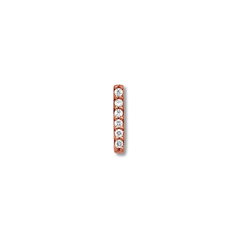 Bar Single Earring Diamond Accents 10K Rose Gold