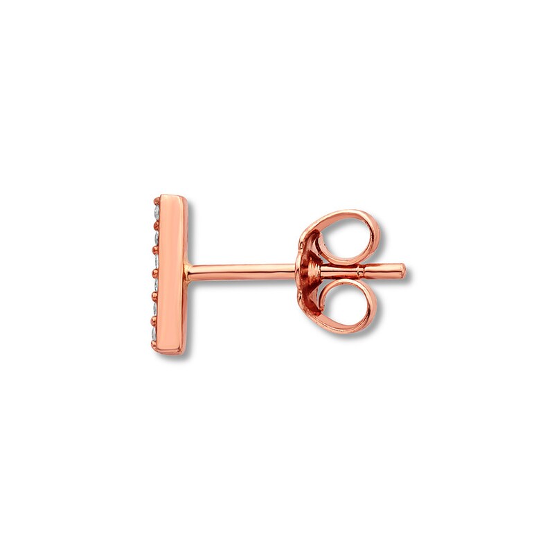 Main Image 2 of Bar Single Earring Diamond Accents 10K Rose Gold