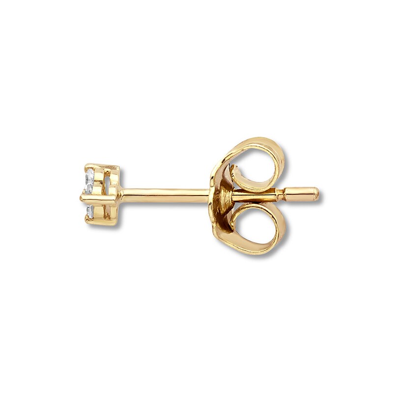 Main Image 2 of Triangle Single Earring with Diamond Accents 10K Yellow Gold