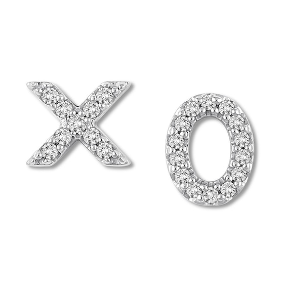 Diamond Mismatched Earrings 1/10 ct tw Round Sterling Silver Kay