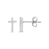 Thumbnail Image 1 of Petite Diamond Cross Earrings 1/20 ct tw 10K White Gold