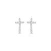 Thumbnail Image 1 of Petite Diamond Cross Earrings 1/20 ct tw 10K White Gold