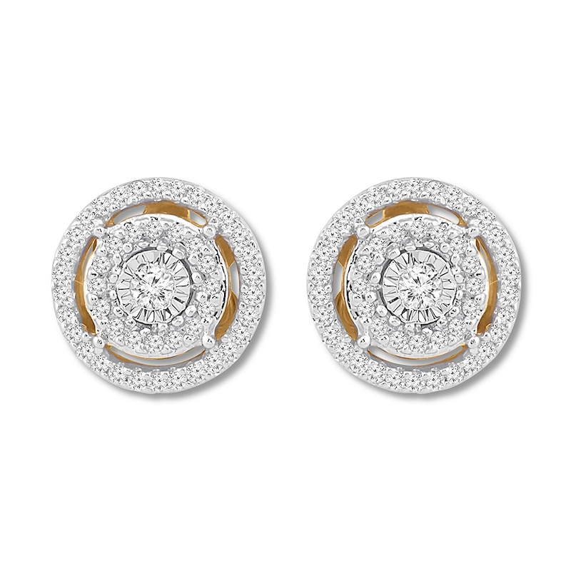 Main Image 2 of Diamond Circle Earrings 1/4 Carat tw 10K Yellow Gold