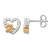 Diamond Pet Love Earrings 1/15 ct tw 10K Two-Tone Gold