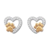 Diamond Pet Love Earrings 1/15 ct tw 10K Two-Tone Gold