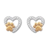 Thumbnail Image 1 of Diamond Pet Love Earrings 1/15 ct tw 10K Two-Tone Gold