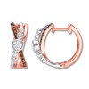 Le Vian Diamond Hoop Earrings 3/4 ct tw 14K Two-Tone Gold