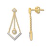 Diamond Drop Earrings 1/6 ct tw 10K Yellow Gold & Sterling Silver