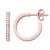 Thumbnail Image 1 of Diamond Hoop Earrings 3/4 ct tw Round-cut 14K Rose Gold