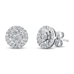 Diamond Earrings 1/2 ct tw Round-cut 10K White Gold