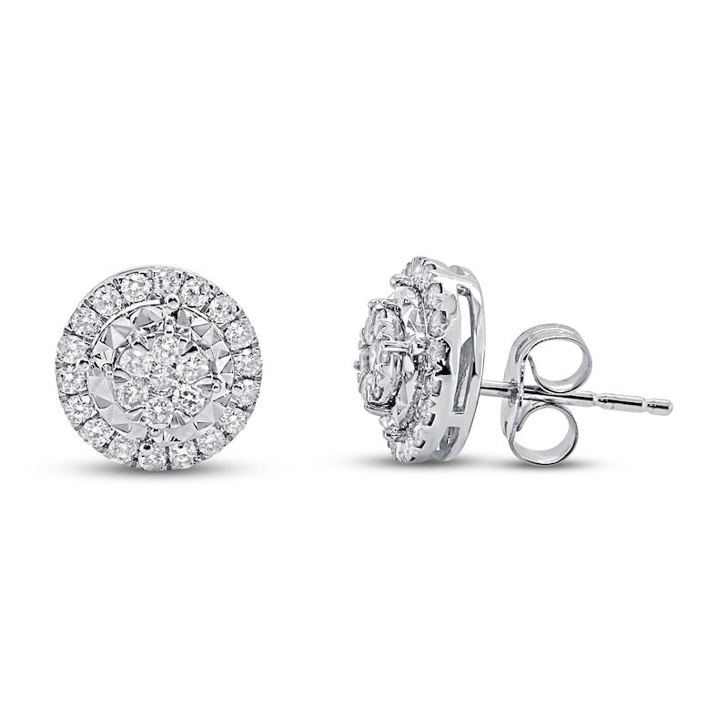 Main Image 2 of Diamond Earrings 1/2 ct tw Round-cut 10K White Gold