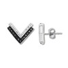 Black & White Diamond Chevron Earrings 1/6 ct tw Sterling Silver