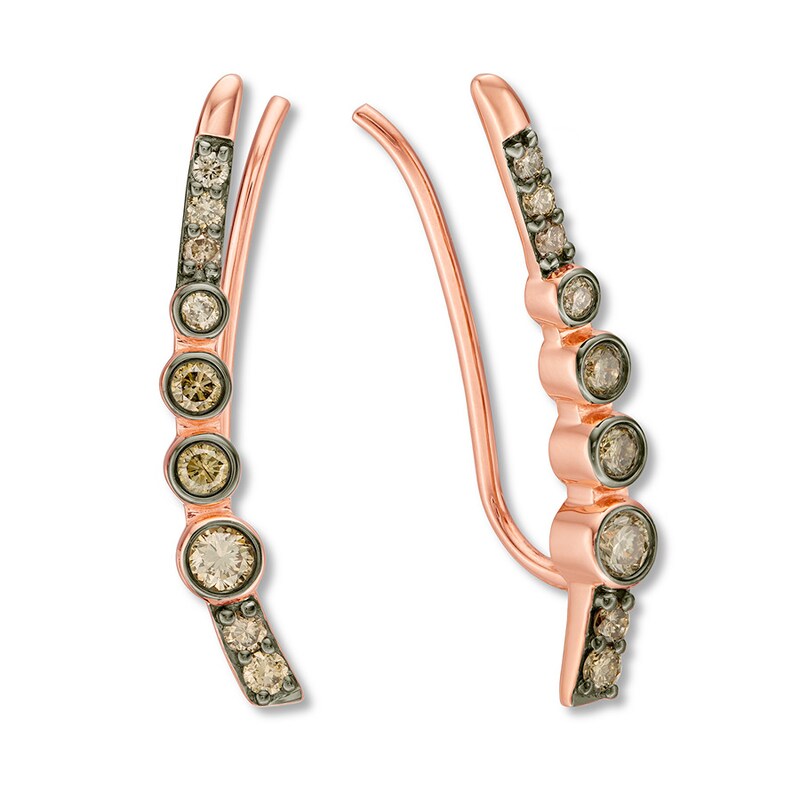 Le Vian Chocolate Diamond Earring Climbers 1/2 ct tw 14K Rose Gold
