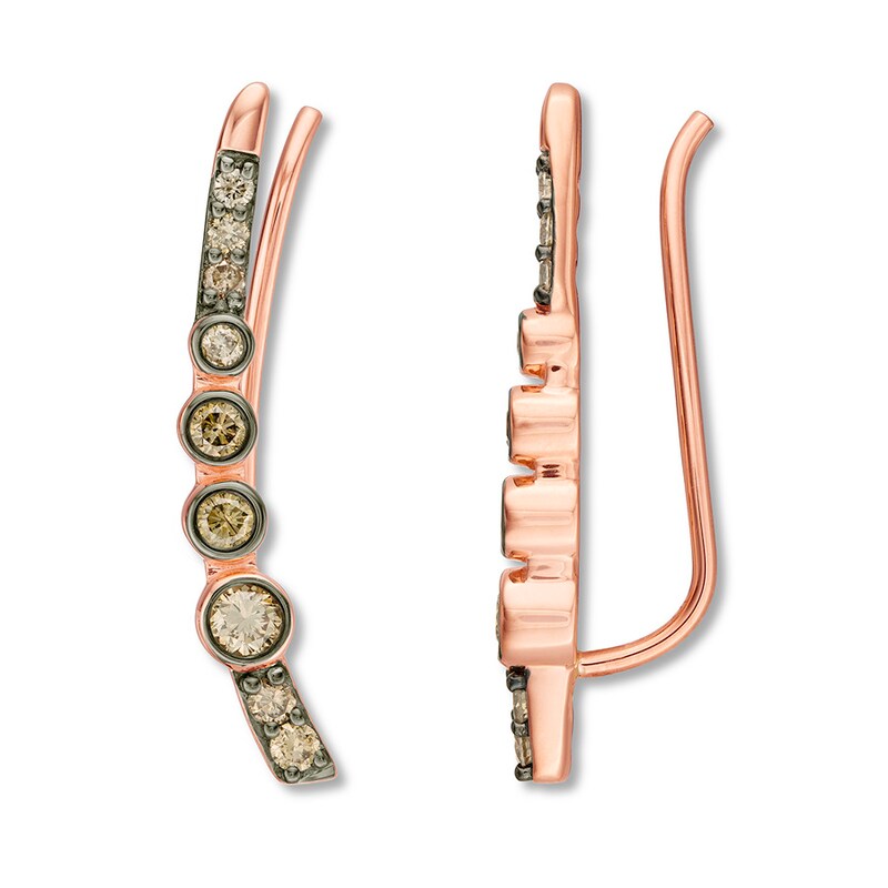Le Vian Chocolate Diamond Earring Climbers 1/2 ct tw 14K Rose Gold