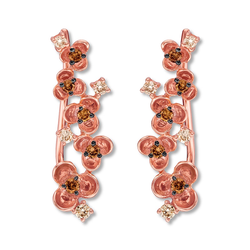 Le Vian Chocolate Diamond Earring Climbers 1/3 ct tw 14K Strawberry Gold