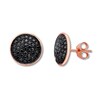 Black Diamond Earrings 7/8 ct tw Round-cut 10K Rose Gold