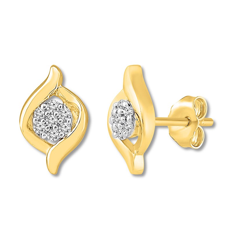 10K Yellow Gold Diamond Earrings