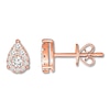 Thumbnail Image 1 of Diamond Teardrop Earrings 3/8 ct tw Round-cut 10K Rose Gold