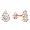 Thumbnail Image 2 of Diamond Teardrop Earrings 3/8 ct tw Round-cut 10K Rose Gold