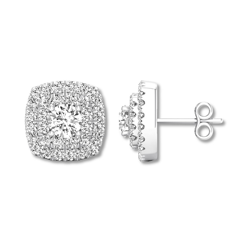 Diamond Earrings 3/4 ct tw Round-cut 14K White Gold