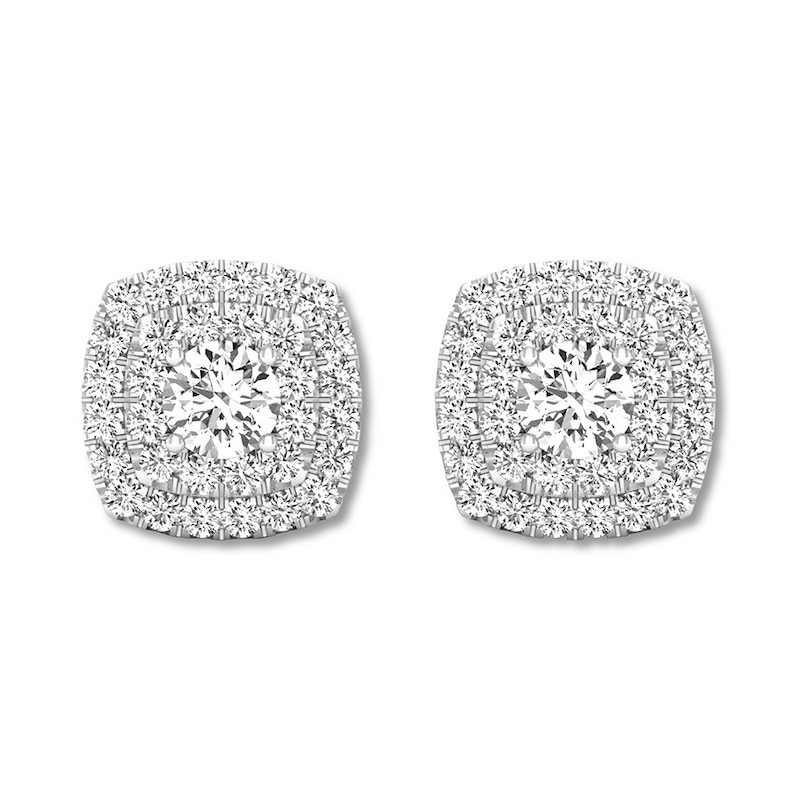 Diamond Earrings 3/4 ct tw Round-cut 14K White Gold