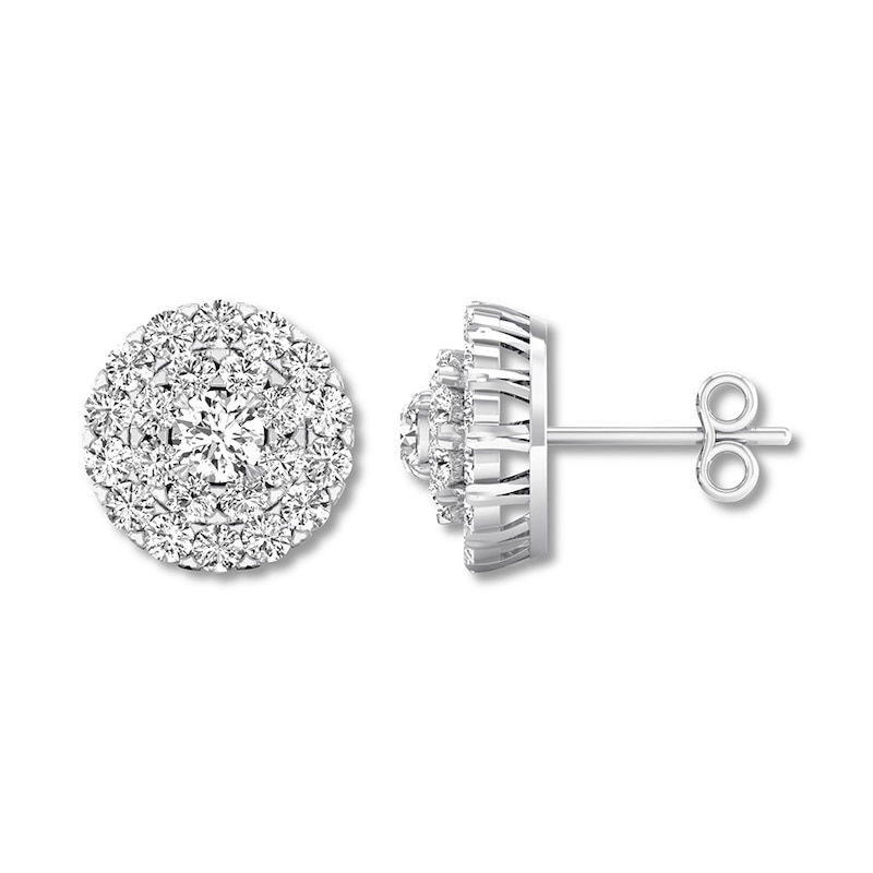 Diamond Earrings 1 ct tw Round-cut 14K White Gold