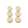 Thumbnail Image 1 of Three-Stone Diamond Earrings 1/4 ct tw Bezel 10K Yellow Gold