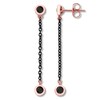 Black Diamond Earrings 1/2 ct tw Stainless Steel & 10K Rose Gold