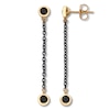 Black Diamond Earrings 1/2 cttw Stainless Steel & 10K Yellow Gold