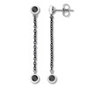Black Diamond Earrings 1/2 ct tw Stainless Steel & 10K White Gold